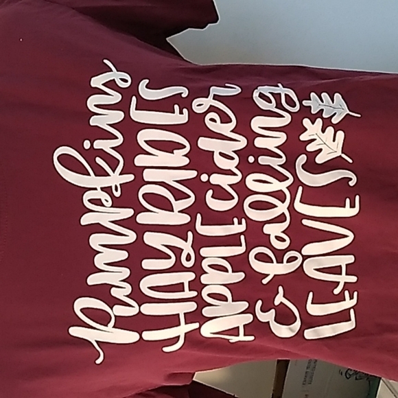 Womans medium burgundy fall pumpkin 🎃 hay rides apple cider & falling leaves 🍂 - Picture 1 of 3